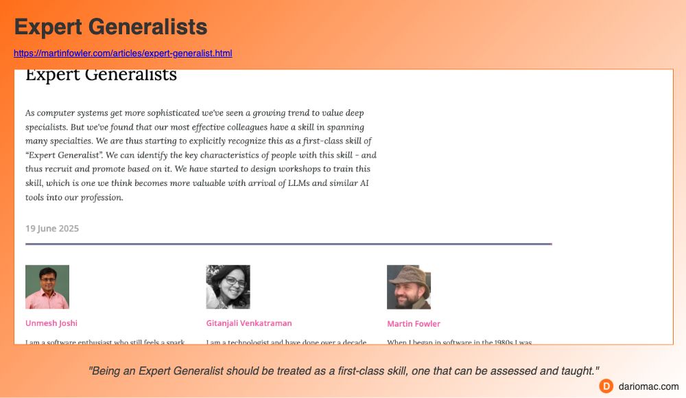Expert Generalists page screenshot