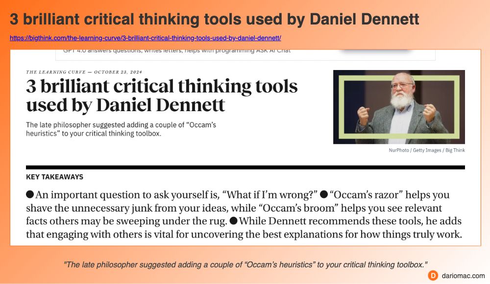3 brilliant critical thinking tools used by Daniel Dennett page screenshot