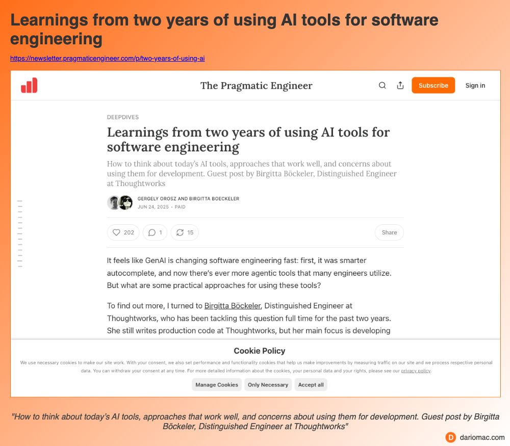 Learnings from two years of using <strong>AI</strong> tools for software engineering page screenshot