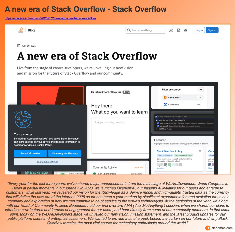 A new era of Stack Overflow - Stack Overflow page screenshot
