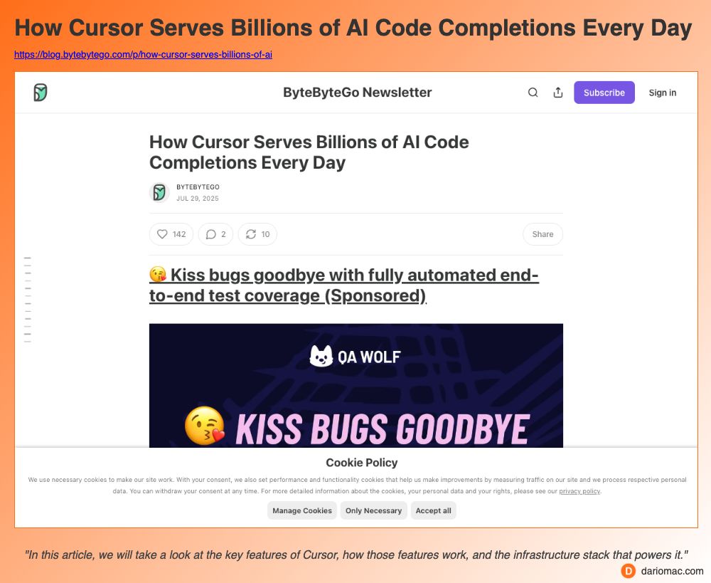 How Cursor Serves Billions of <strong>AI</strong> Code Completions Every Day page screenshot