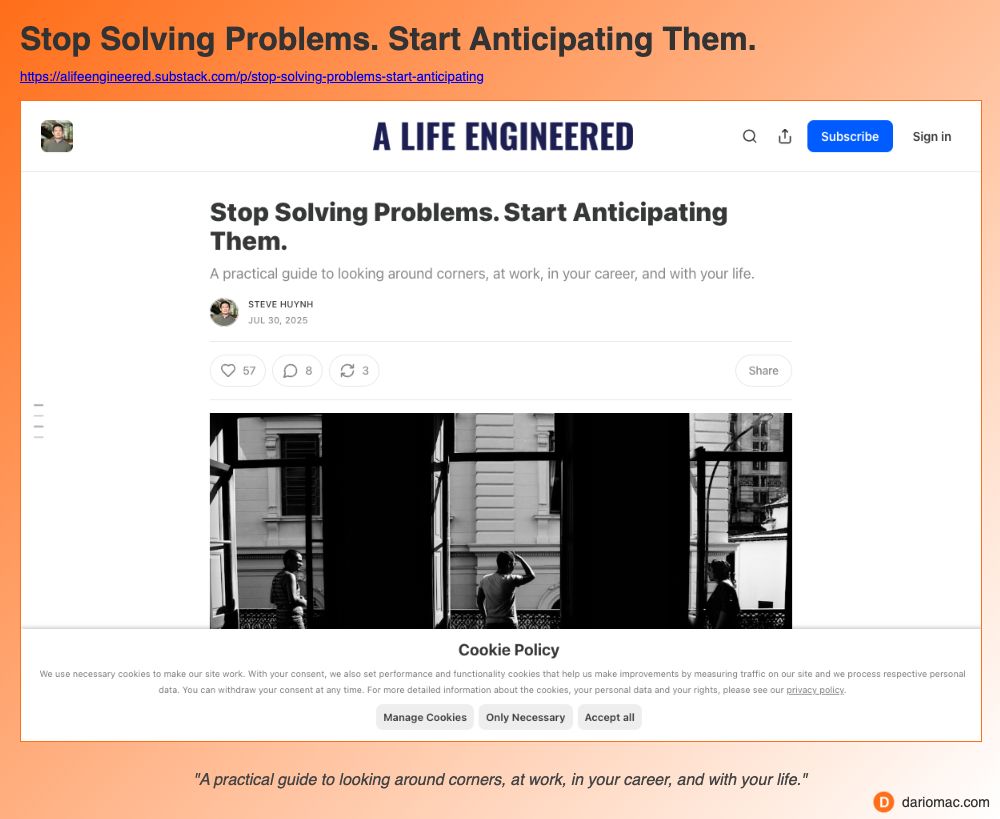Stop Solving Problems. Start Anticipating Them. page screenshot