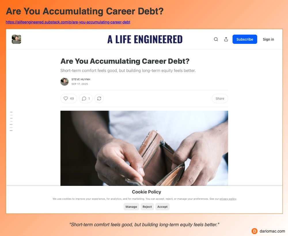 Are You Accumulating Career Debt? page screenshot