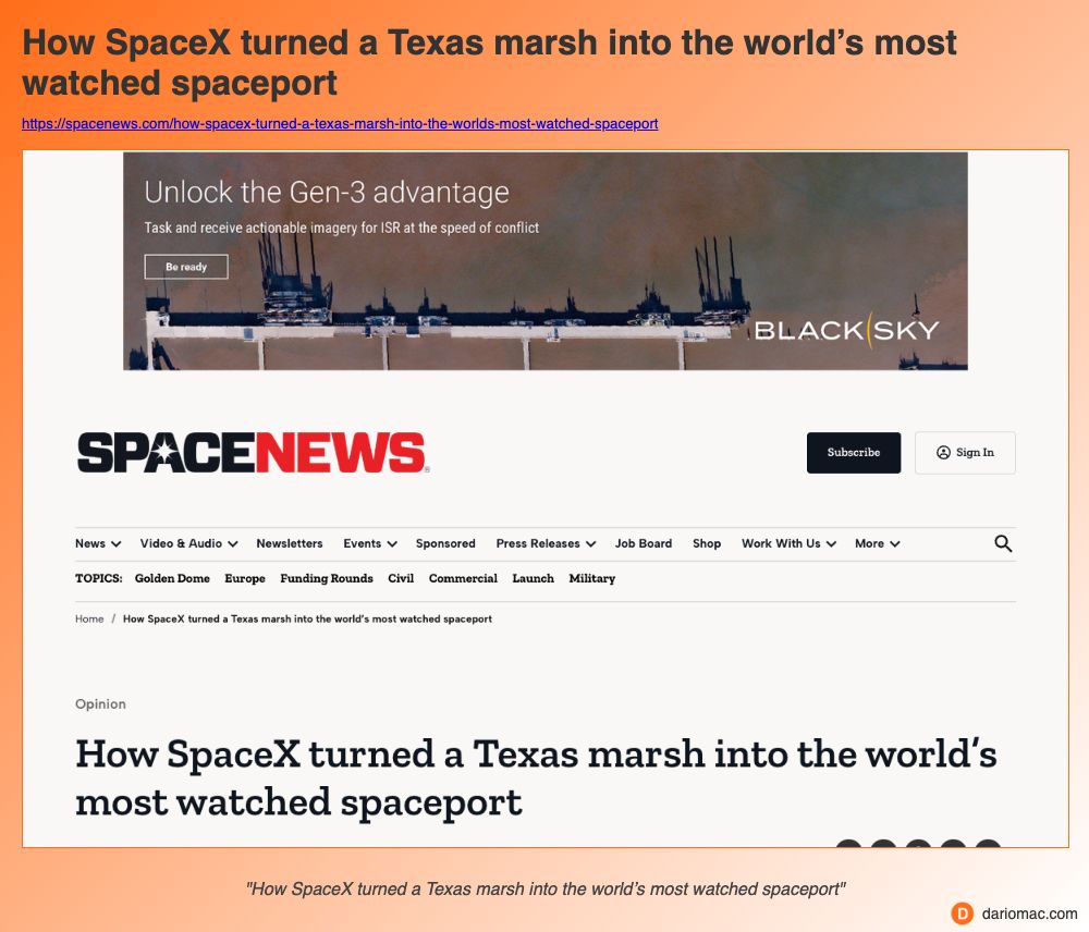 How SpaceX turned a Texas marsh into the world’s most watched spaceport page screenshot