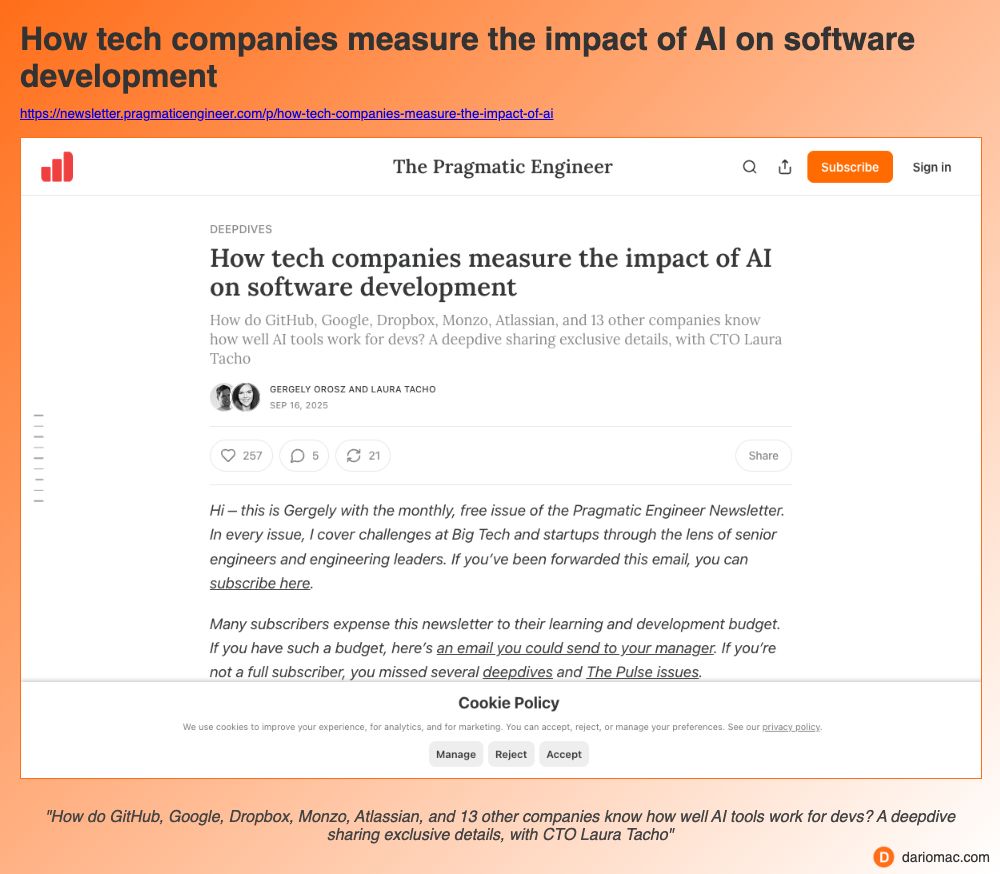 How tech companies measure the impact of <strong>AI</strong> on software development page screenshot