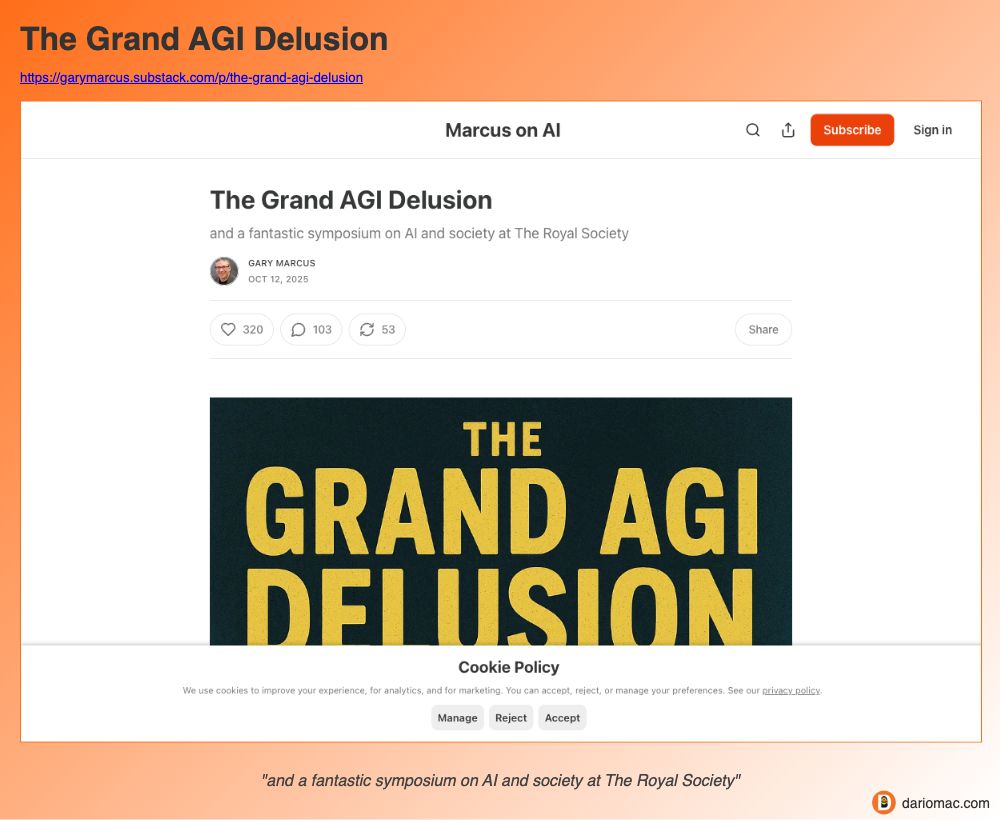 The Grand AGI Delusion page screenshot