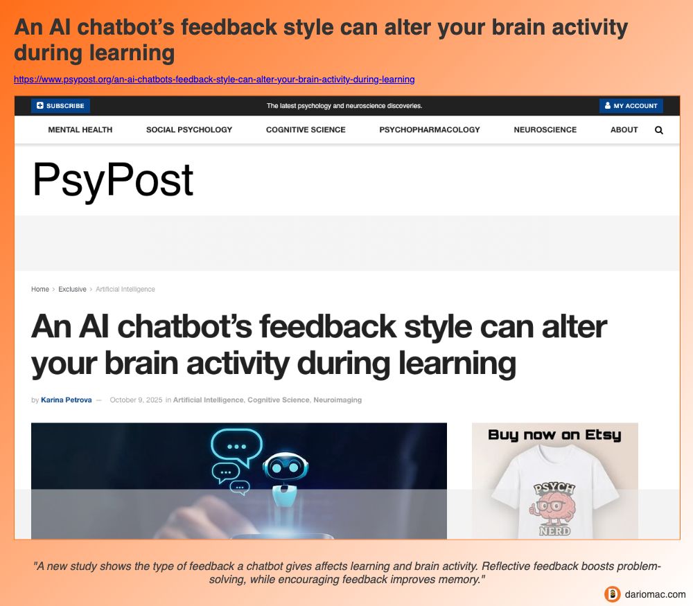An <strong>AI</strong> chatbot’s feedback style can alter your brain activity during learning page screenshot