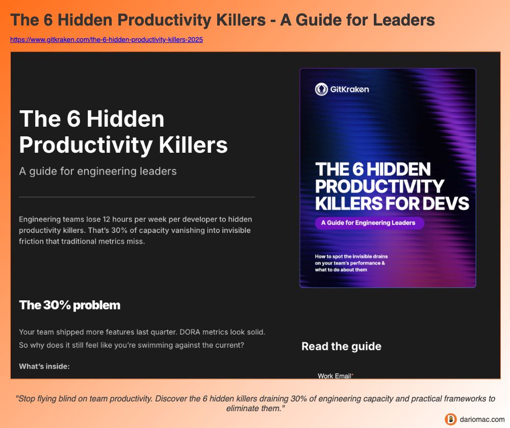 The 6 Hidden Productivity Killers - A Guide for Leaders page screenshot