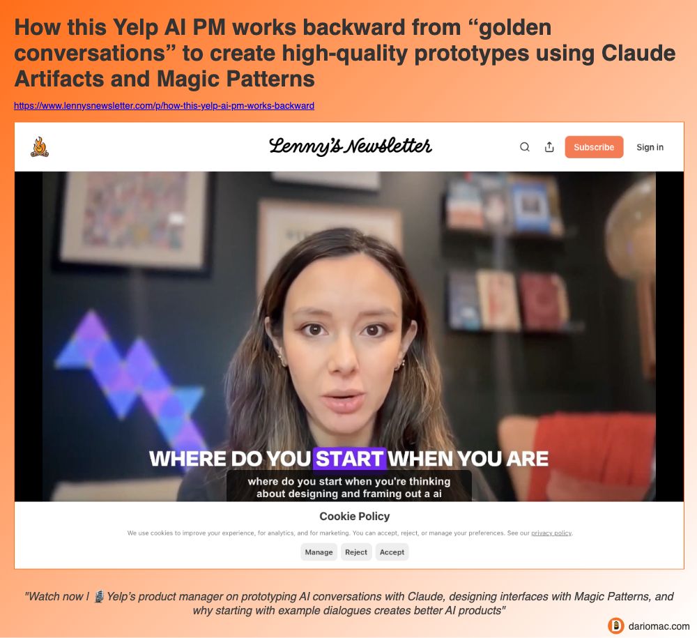 How this Yelp <strong>AI</strong> <strong>PM</strong> works backward from “golden conversations” to create high-<strong>quality</strong> prototypes using Claude Artifacts and Magic Patterns page screenshot