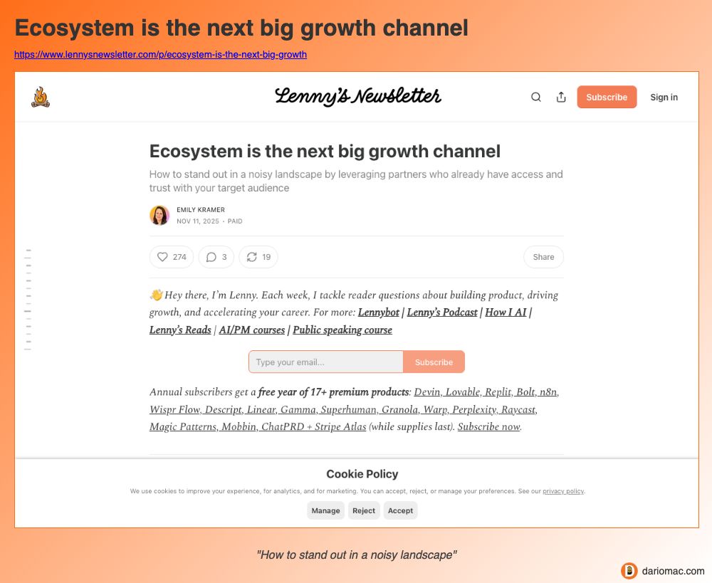 Ecosystem is the next big growth channel page screenshot