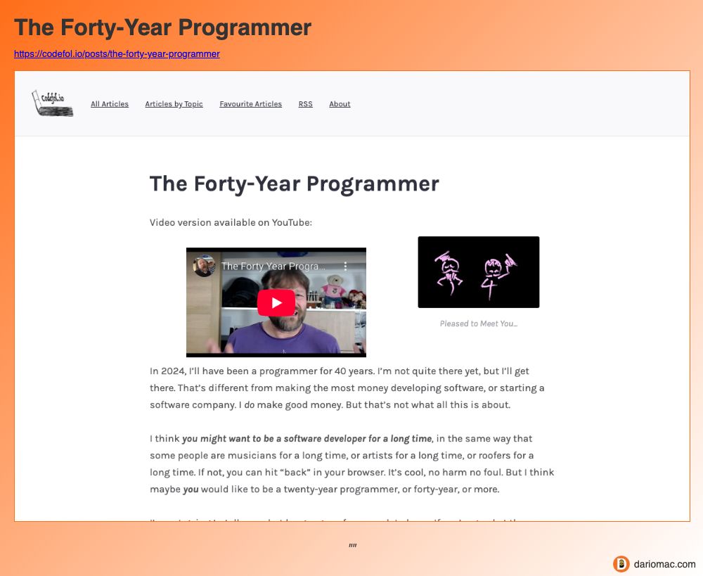 The Forty-Year Programmer page screenshot