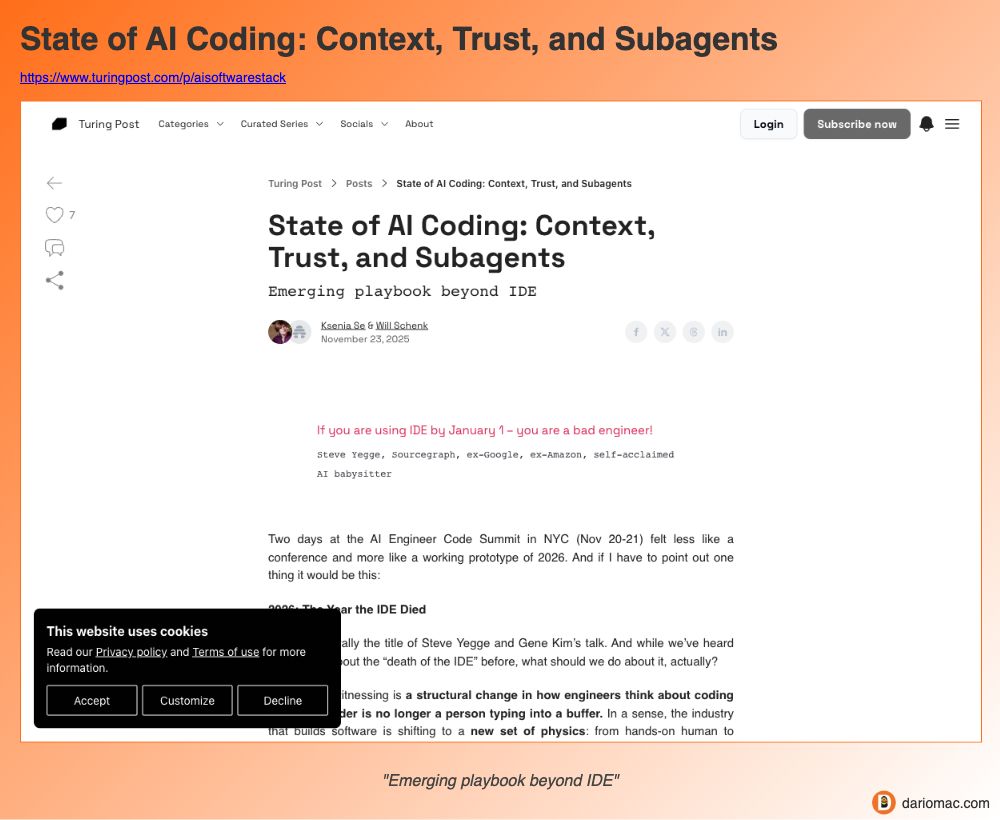 State of <strong>AI</strong> Coding: Context, Trust, and Subagents page screenshot