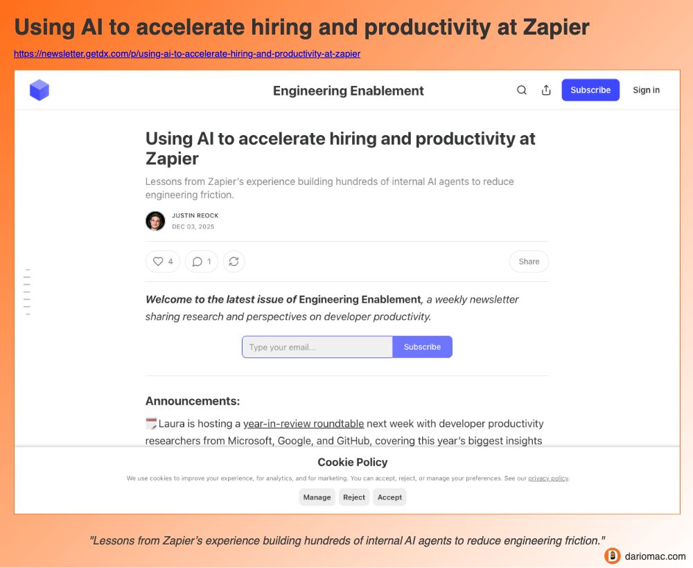 Using <strong>AI</strong> to accelerate hiring and productivity at Zapier page screenshot